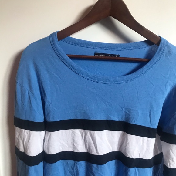 Abercrombie Blue Striped Long Sleeve Top - Picture 3 of 4